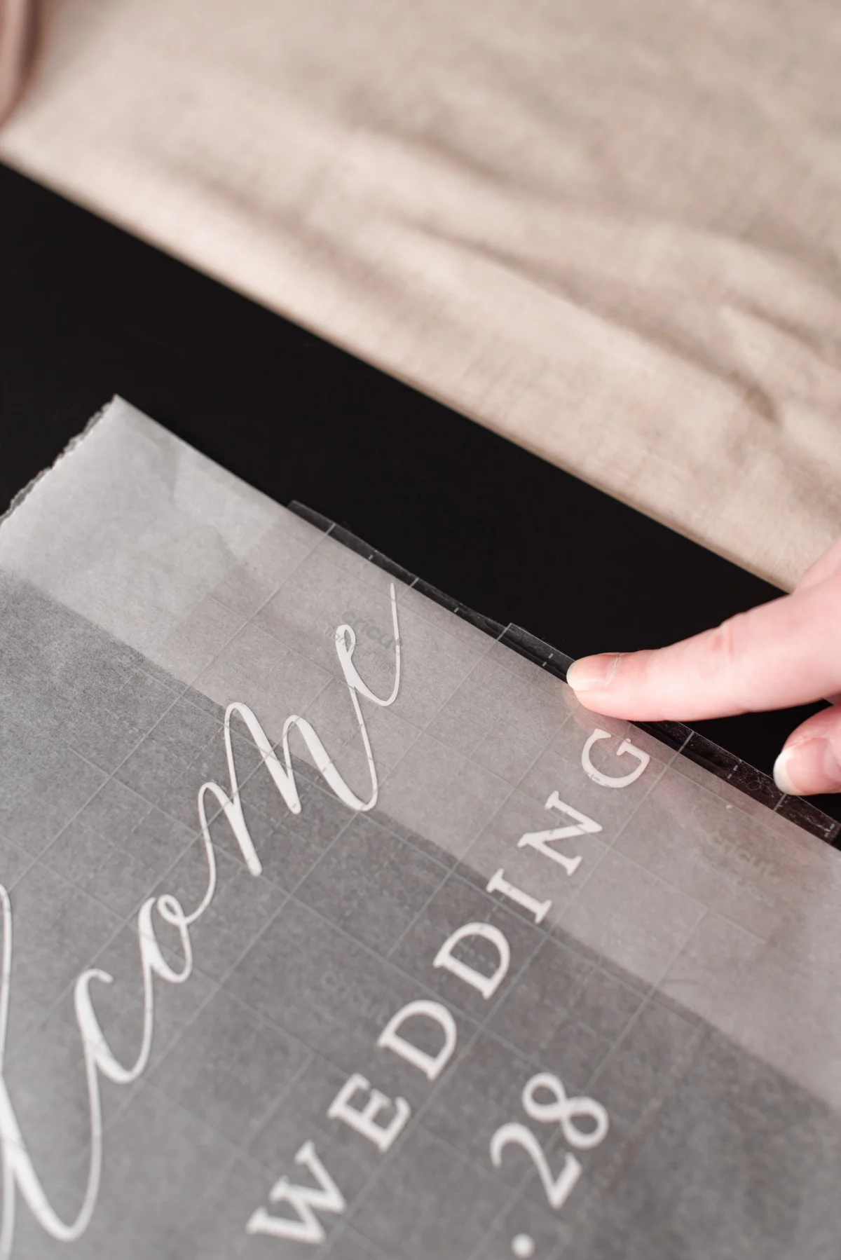 Best hacks for transferring vinyl onto wedding signs