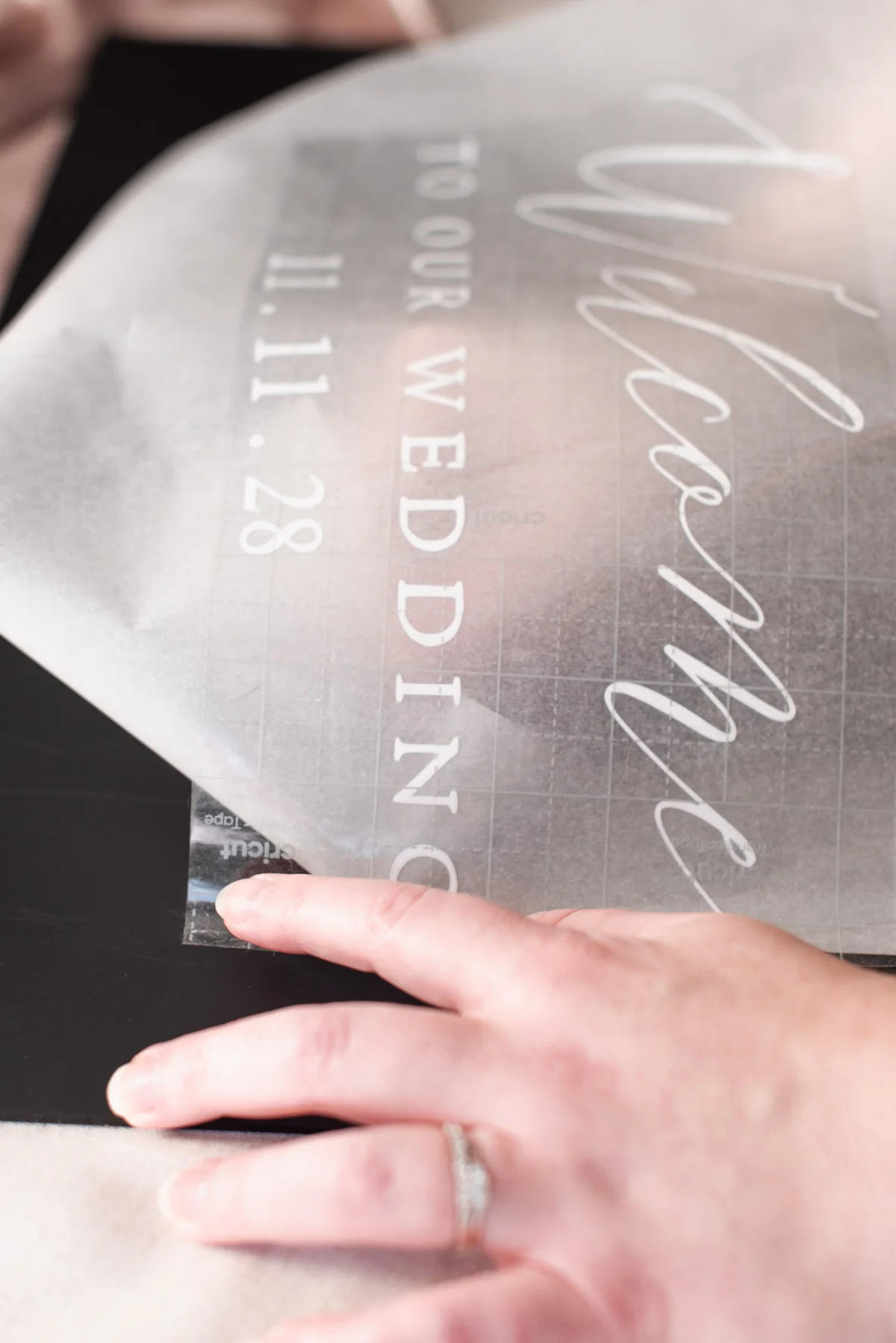 Best hacks for transferring vinyl onto wedding signs