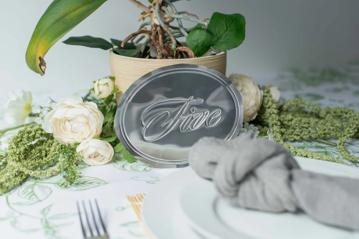 Modern script wedding table number SVG file