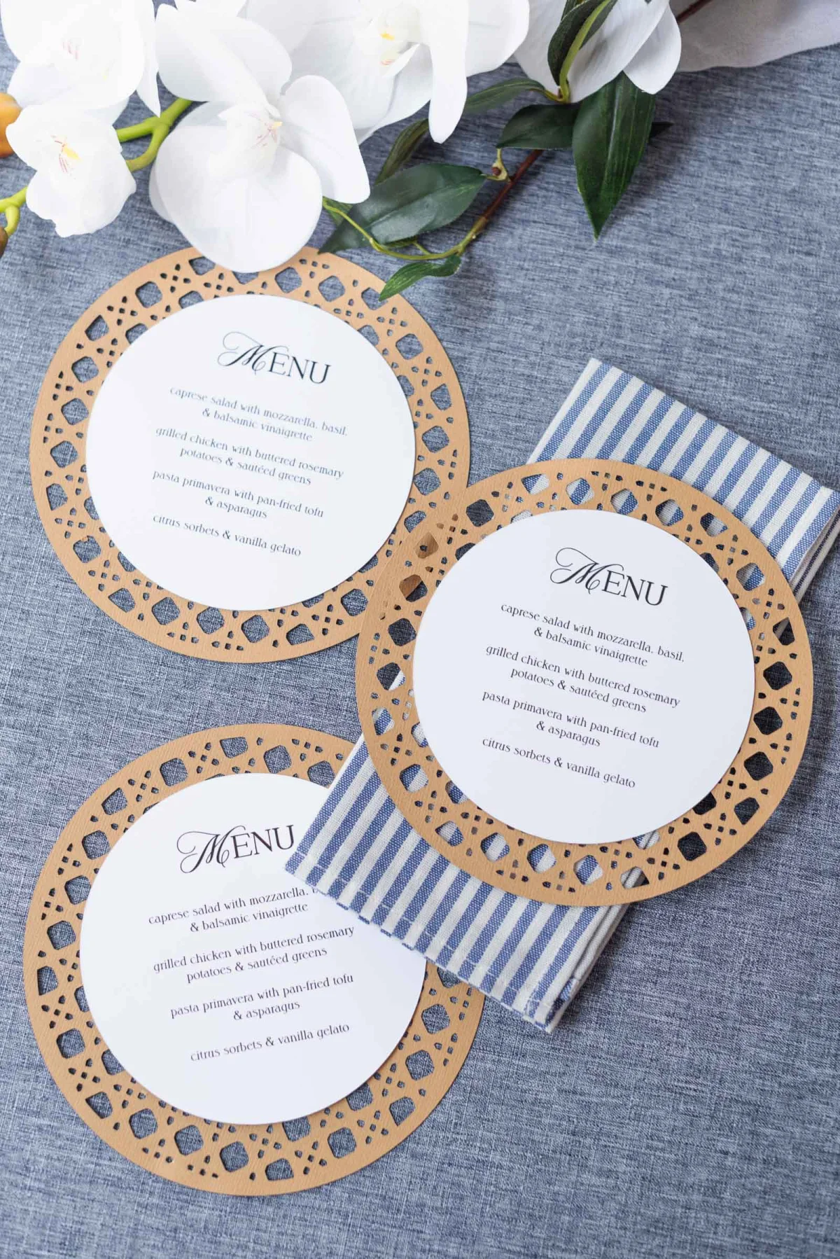 Beginner friendly DIY rattan wedding menus