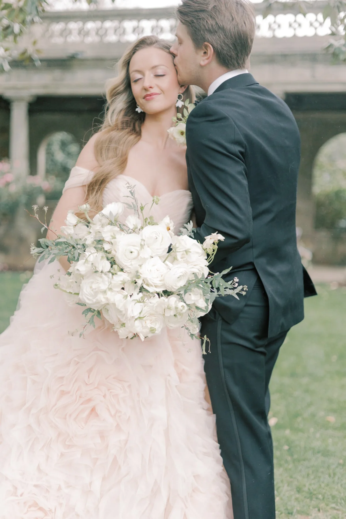 Balletcore pink bridal makeup on fair skin