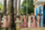 wedding guests lining up
