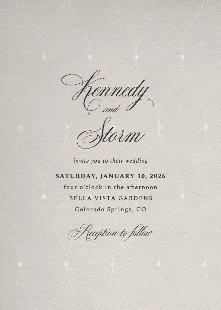 Elegant Paper wedding invitation by Joy, cream textured minimalism with simple typography