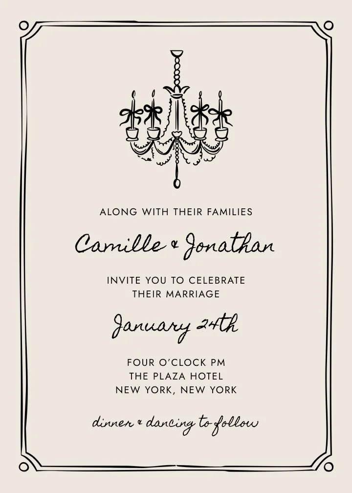 La Luce wedding invitation design