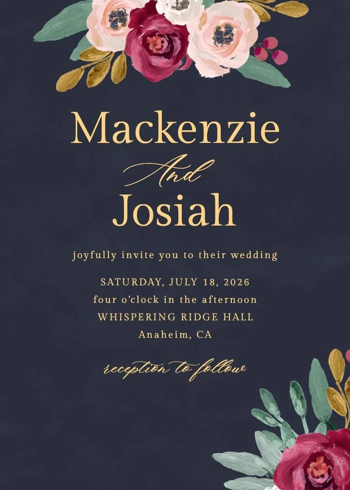 Fresh Bouquet wedding invitation design
