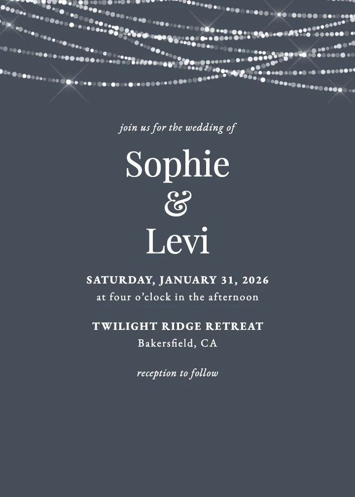 Strung In Love wedding invitation design