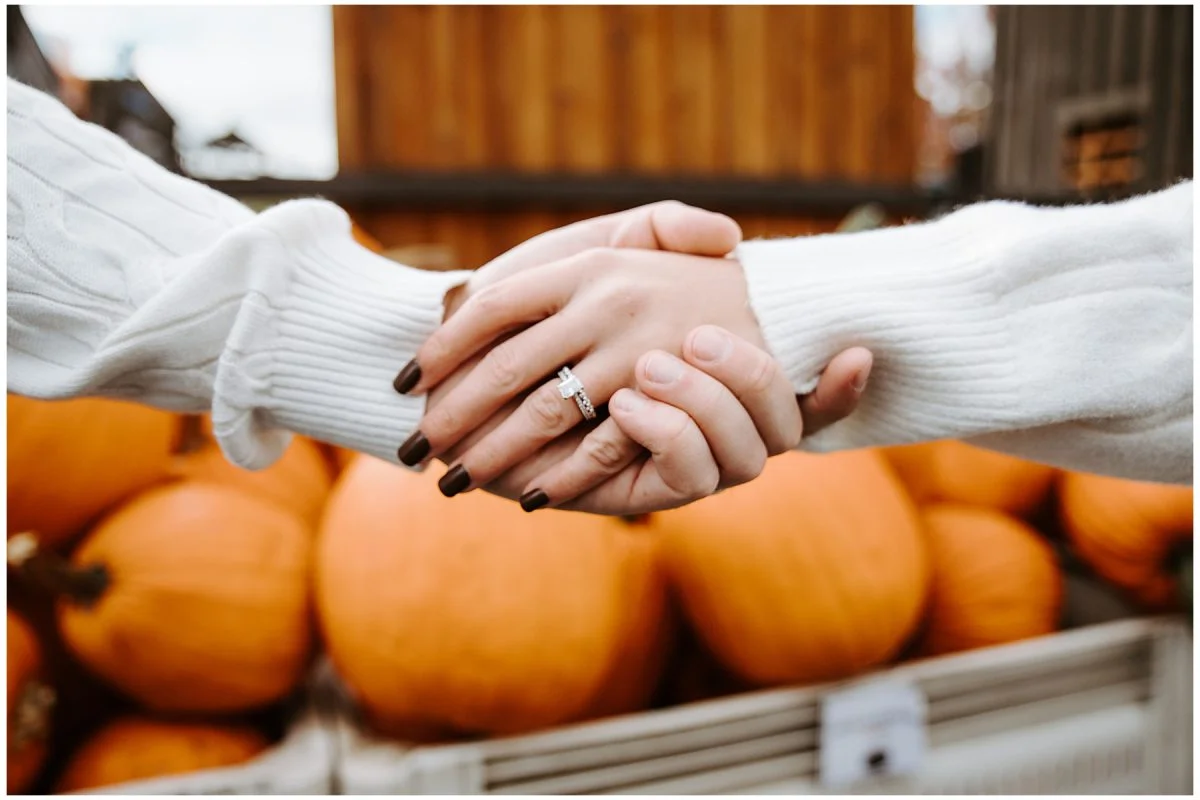 Fall Engagement Shoot at Soergel Orchards Pumpkin Patch | Burgh Brides | Iris Marie Photography