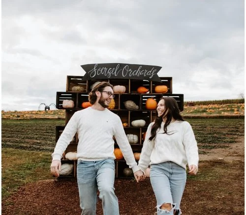 Fall Engagement Shoot at Soergel Orchards Pumpkin Patch | Burgh Brides | Iris Marie Photography