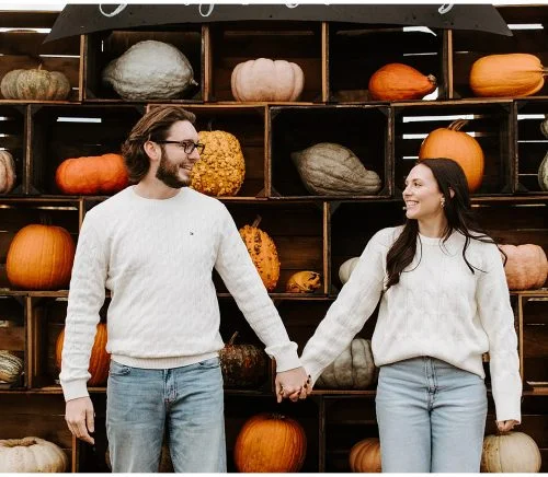 Fall Engagement Shoot at Soergel Orchards Pumpkin Patch | Burgh Brides | Iris Marie Photography
