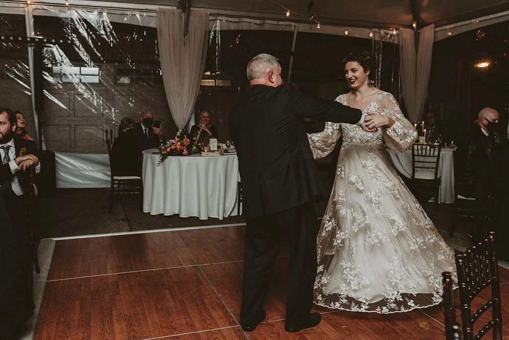 Backyard Wedding Highlights Romantic Fall Colors | Burgh Brides | Hot Metal Studio