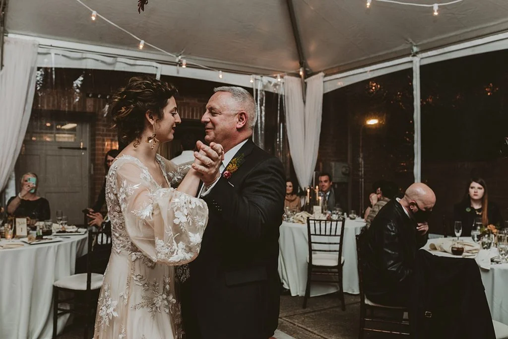 Backyard Wedding Highlights Romantic Fall Colors | Burgh Brides | Hot Metal Studio