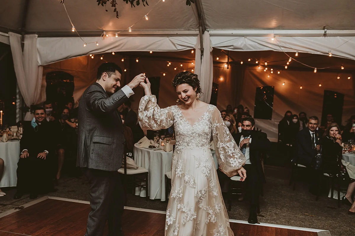 Backyard Wedding Highlights Romantic Fall Colors | Burgh Brides | Hot Metal Studio