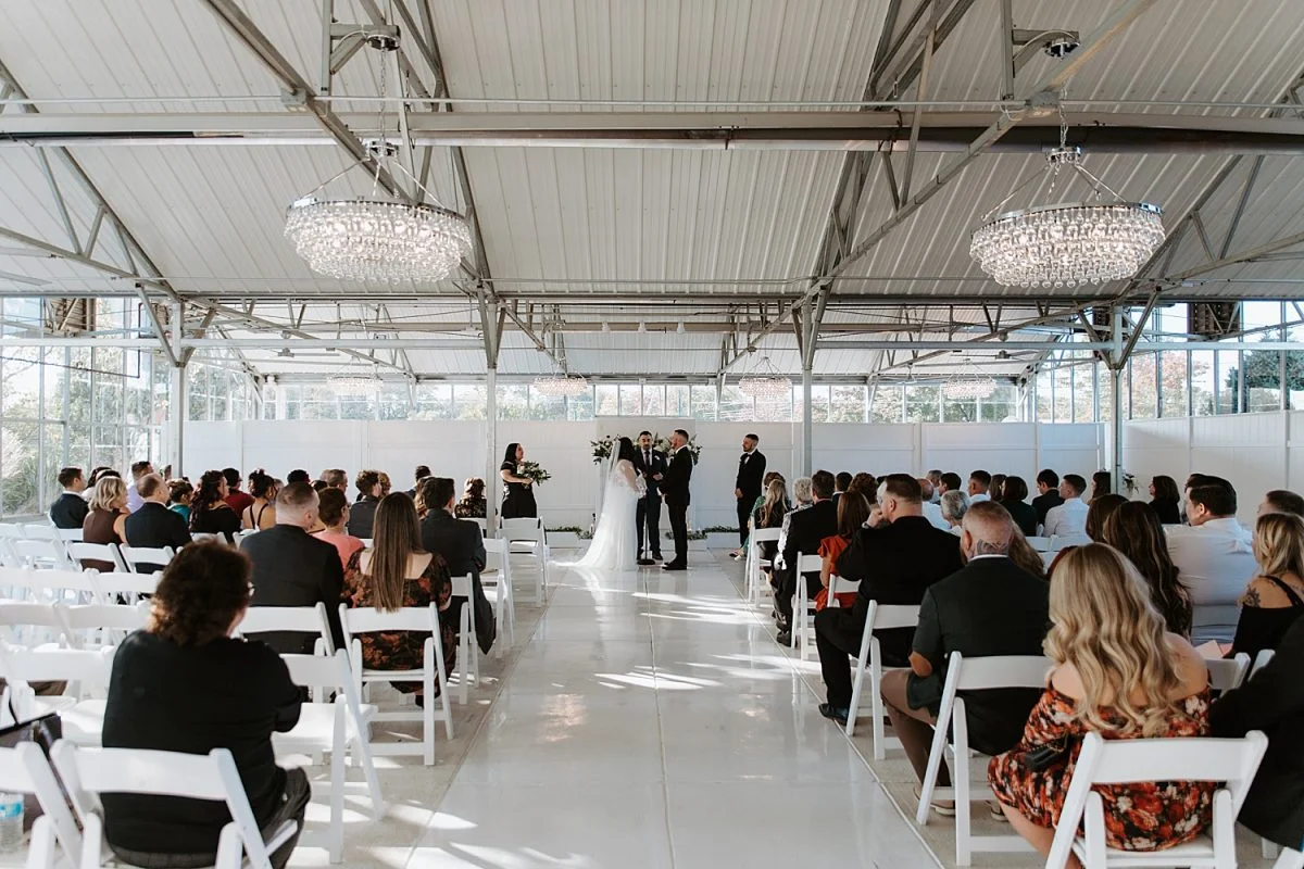 Modern Light-Filled Greenhouse Wedding At The Atrium | Burgh Brides | Iris Marie Photography