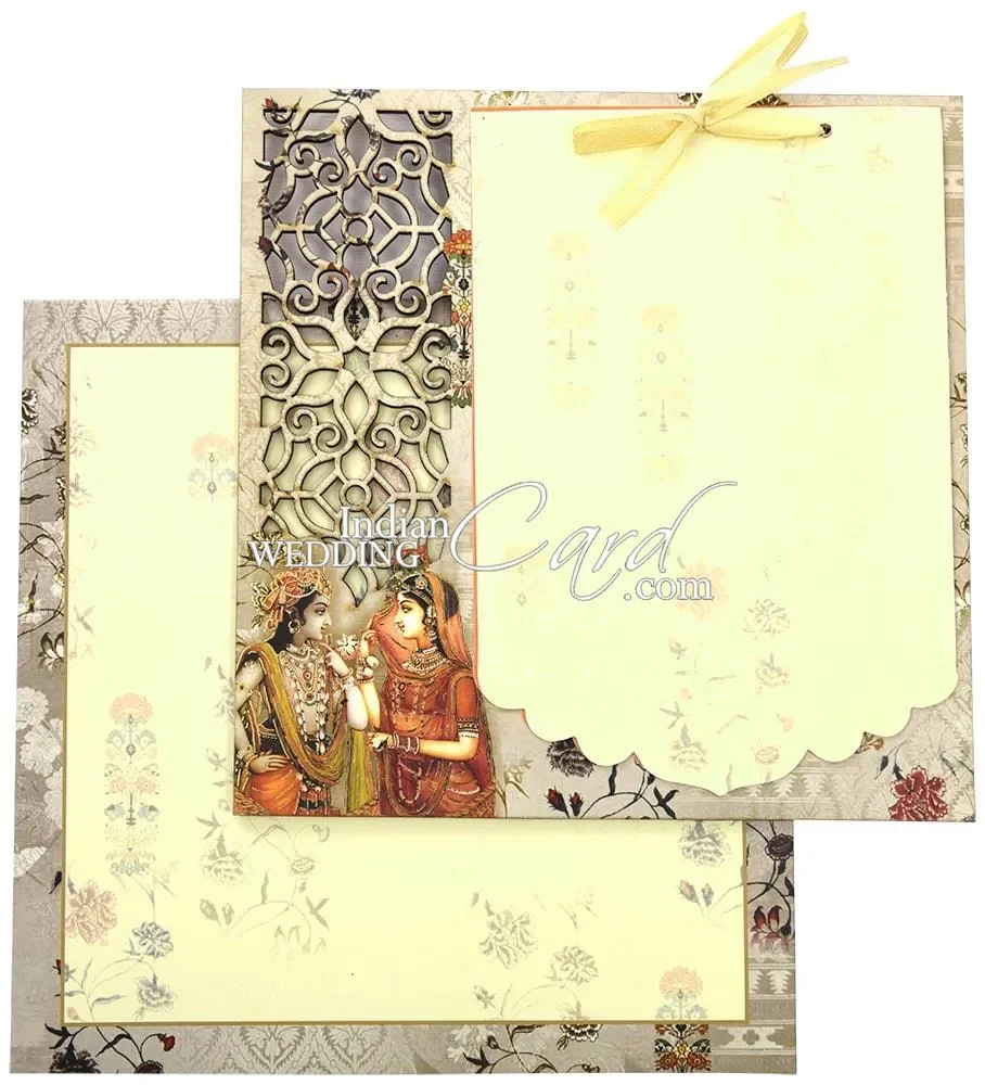 Golden Radha Krishna Invitation