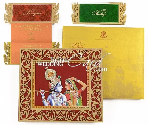 Royal Radha Krishna Wedding Card