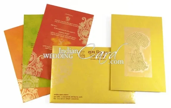 Minimalist Radha Krishna Wedding Invitation