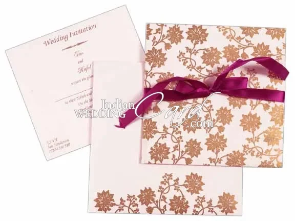 Floral Ribbon Wedding Invitation