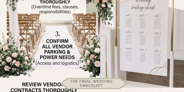 Your Final Wedding Checklist Wedding checklist banner with planning details and the text “Your Final Wedding Checklist.”