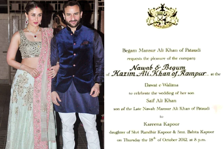 Celebrity inspired Wedding invitation