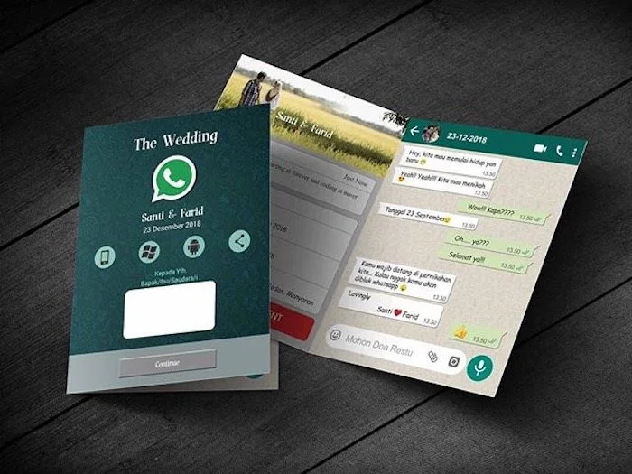 WhatsApp chat wedding invitation