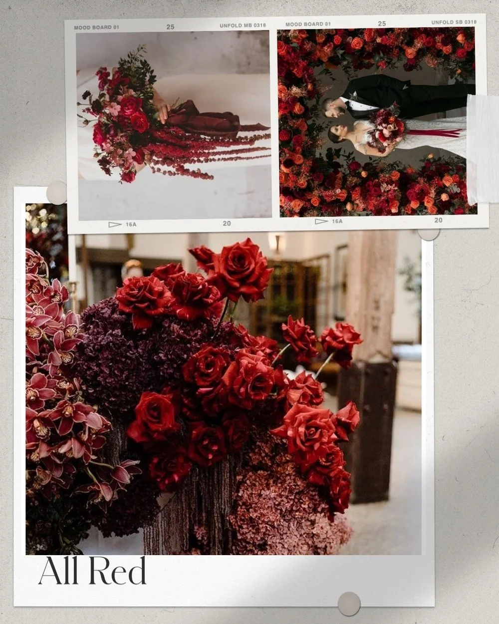 Monochromatic red floral arrangement